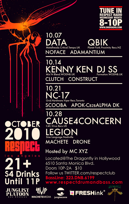Flyer for October 2010 Respect Schedule